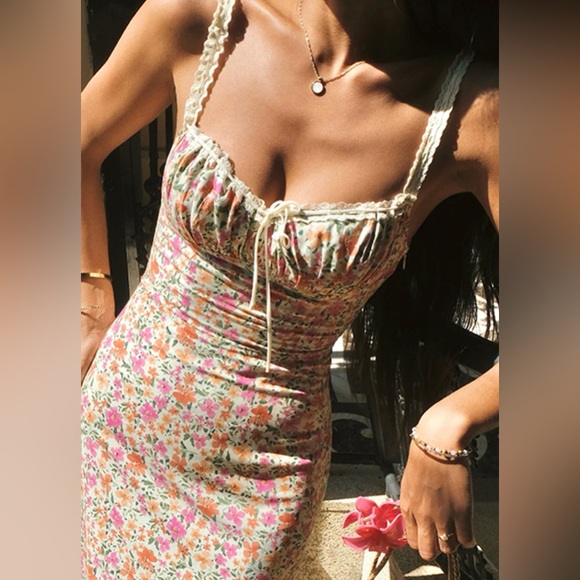 Commense Floral Print Trim Cami Midi Dress XL - Picture 15 of 16